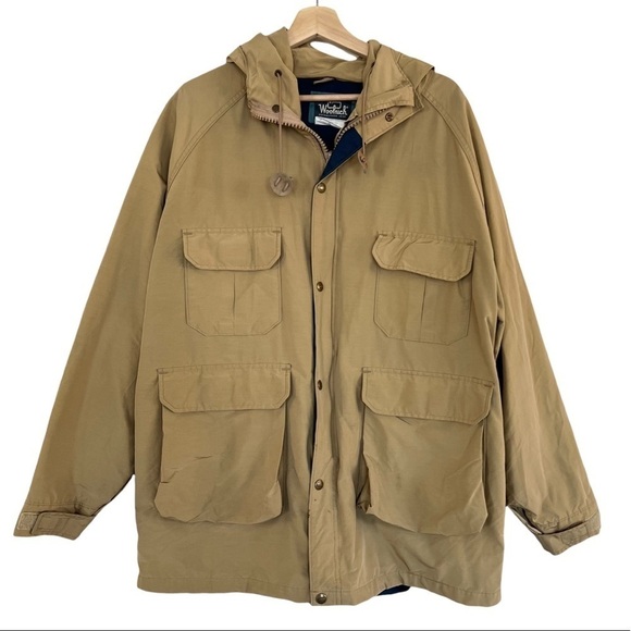 WOOLRICH Vintage Hooded Field Chore Barn Jacket/Parka Sand/Tan Size XL - Picture 2 of 11